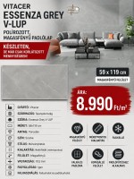 Vitacer Essenza Grey V-LUP polírozott, magasfényű padlólap 60x120