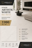 Vitacer Artistic White Rett. 59,5x59,5 padlólap 